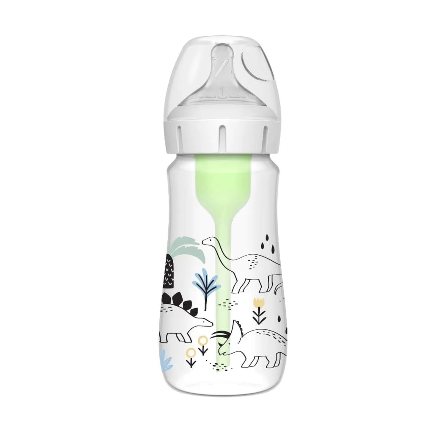 Biberón Dr Brown Boca Ancha 9oz/270ml Decorado Dinosaurio Anticólicos 0m+ Transparente — imagen 2