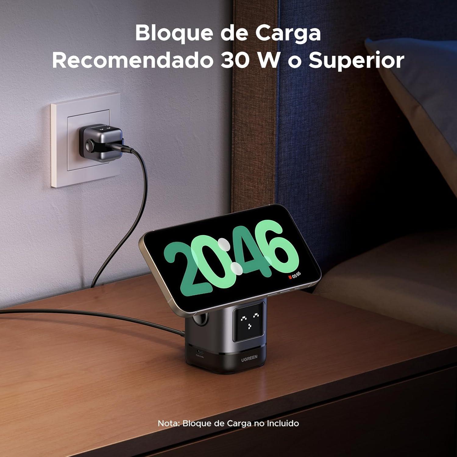Cargador Inalámbrico Magsafe Ugreen Uno 15w Robot Gris Rápido — imagen 6