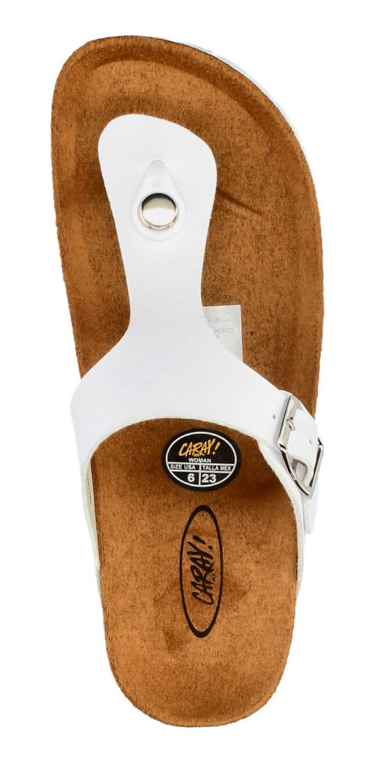 Sandalia Dama Caray Crown Blanco Casual Flip Flop Mujer — imagen 9
