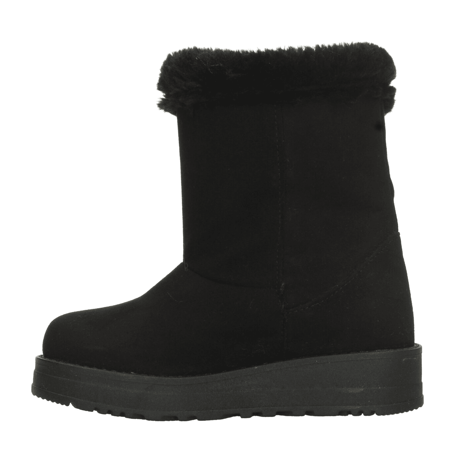 Bota Rojo Cereza Niña Casual Invierno Peluche Negro Infantil T18-22 — imagen 5