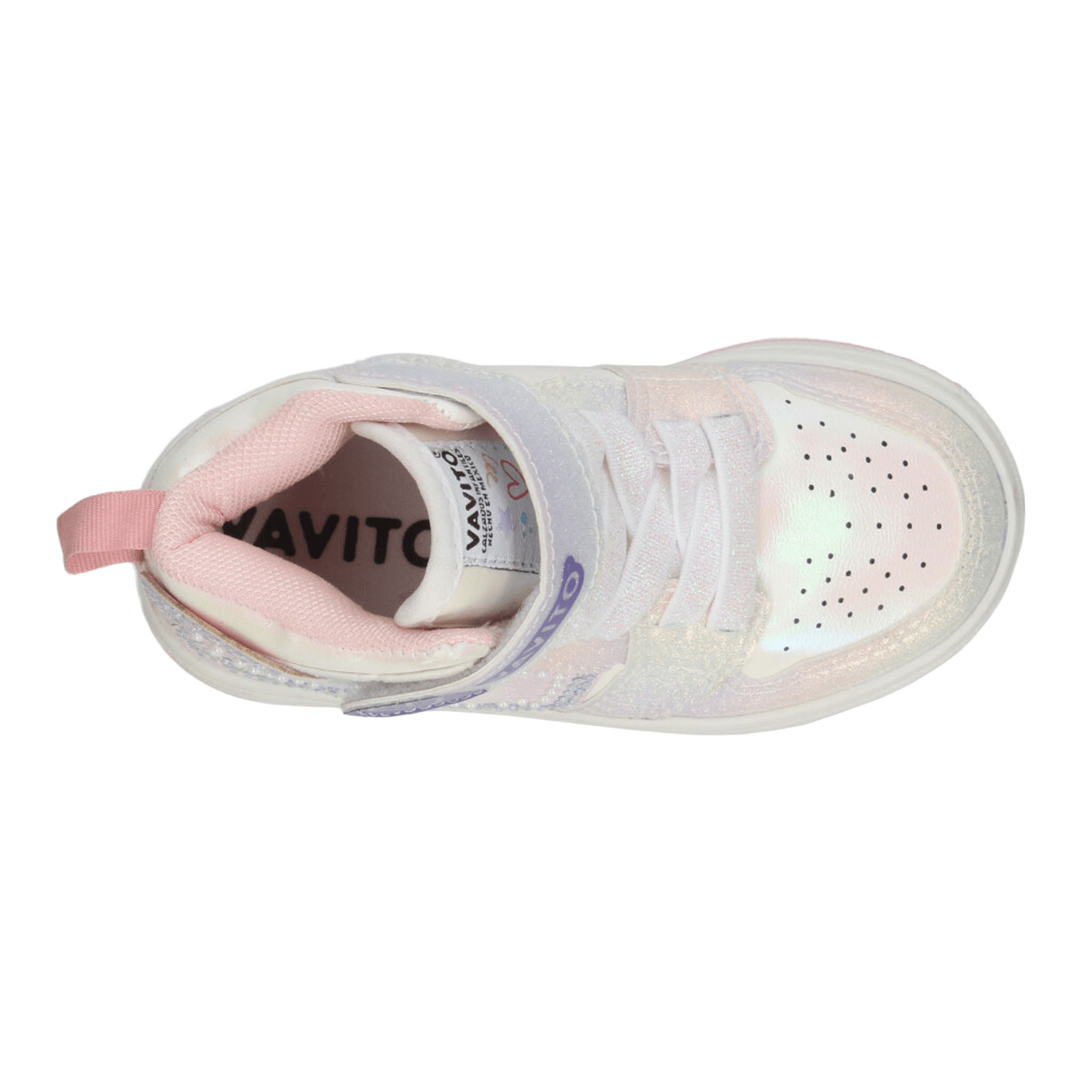 Tenis Vavito Botín Niña Deportivo Cinta Adhesiva Blanco Infantil T15-18 — imagen 8