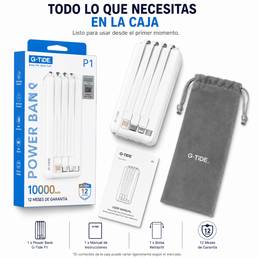 BOCINA XIAOMI SOUND POCKET (ROSA) + SMARTWATCH FUTUREM DW01 (DORADA) Y POWERBANK G-TIDE P1 (BLANCA) — imagen 8
