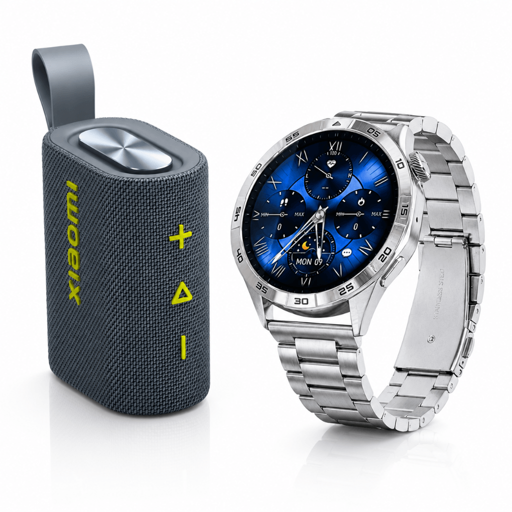 BOCINA XIAOMI SOUND POCKET (AZUL) + SMARTWATCH G-TIDE POWER (PLATA) — imagen 2