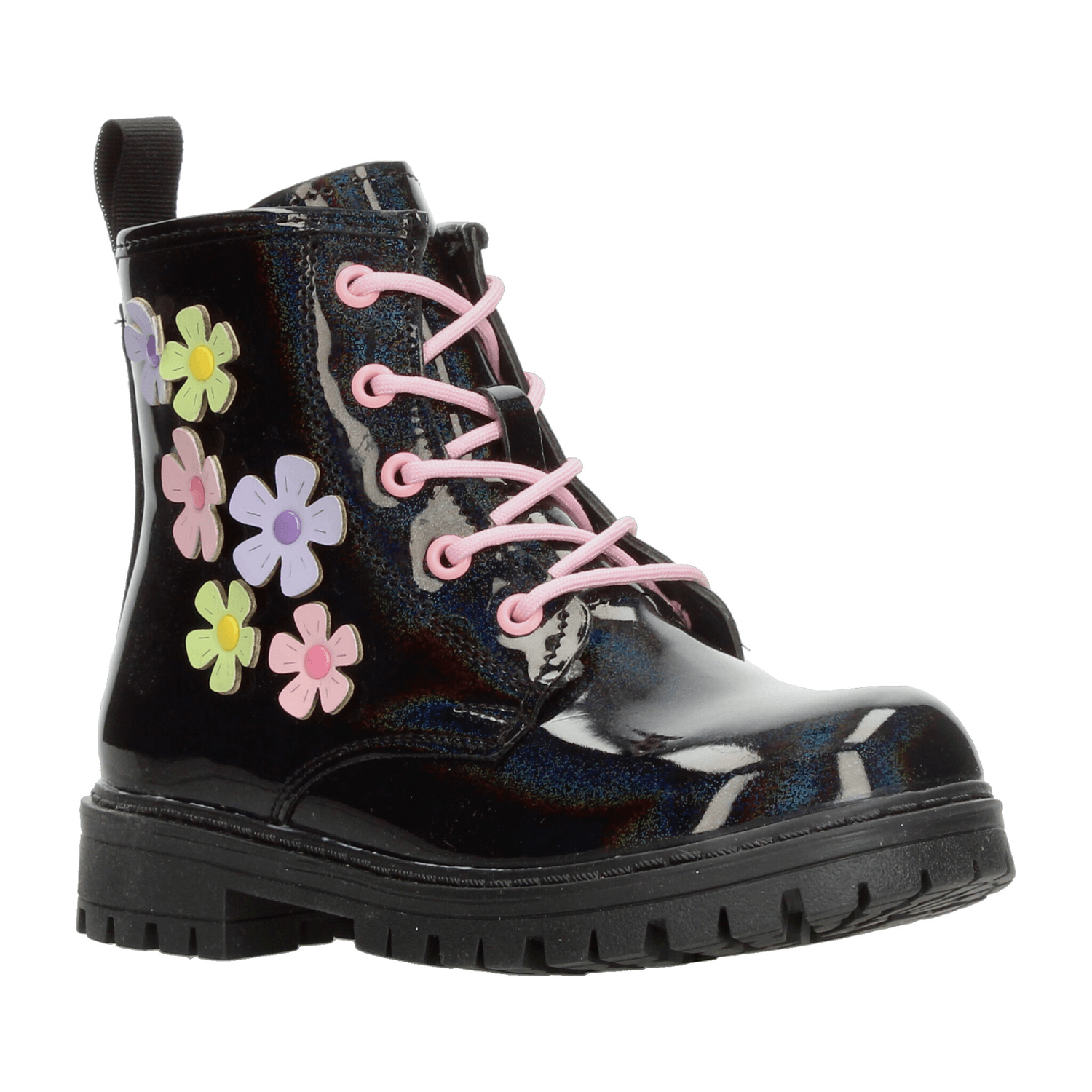Bota Vavito Niña Flores Cintas Casual Negro Infantil T18-22 — imagen 2