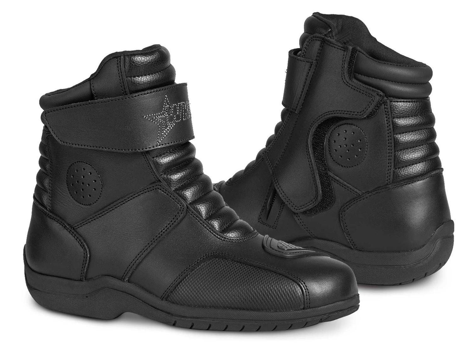 Bota mujer motociclista biker botin moto WKL 80008 Negro — imagen 1