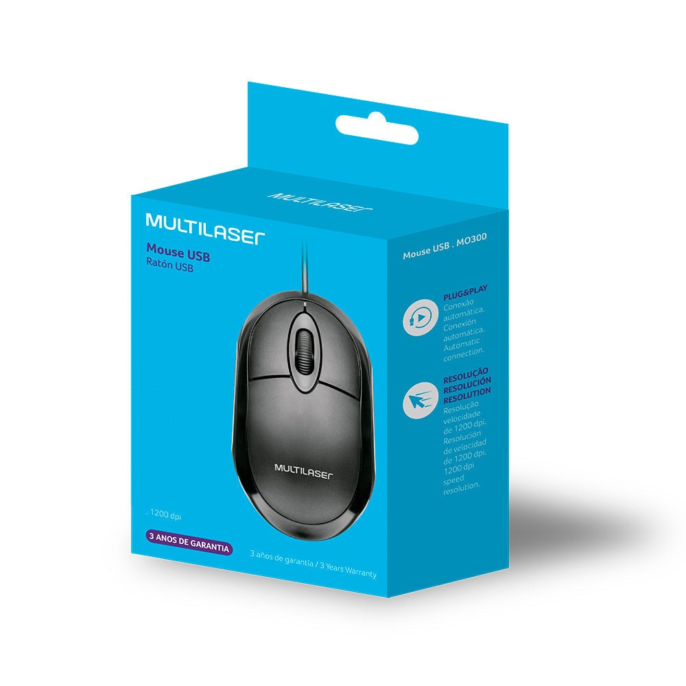 Mouse alámbrico Multi USB, 1200dpi — imagen 5