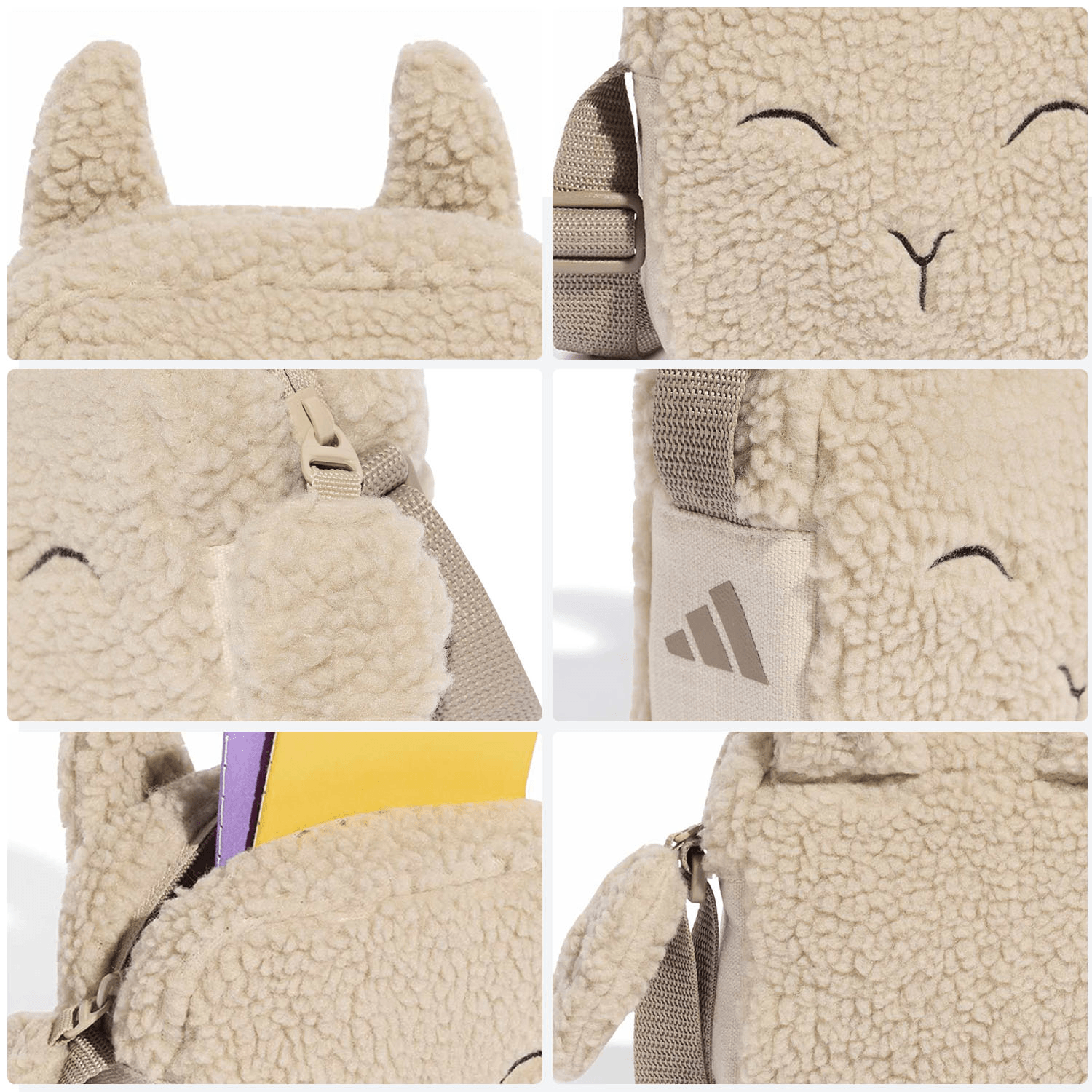 Bolsa Adidas Fleece Kids Niña Personaje Café Infantil — imagen 4