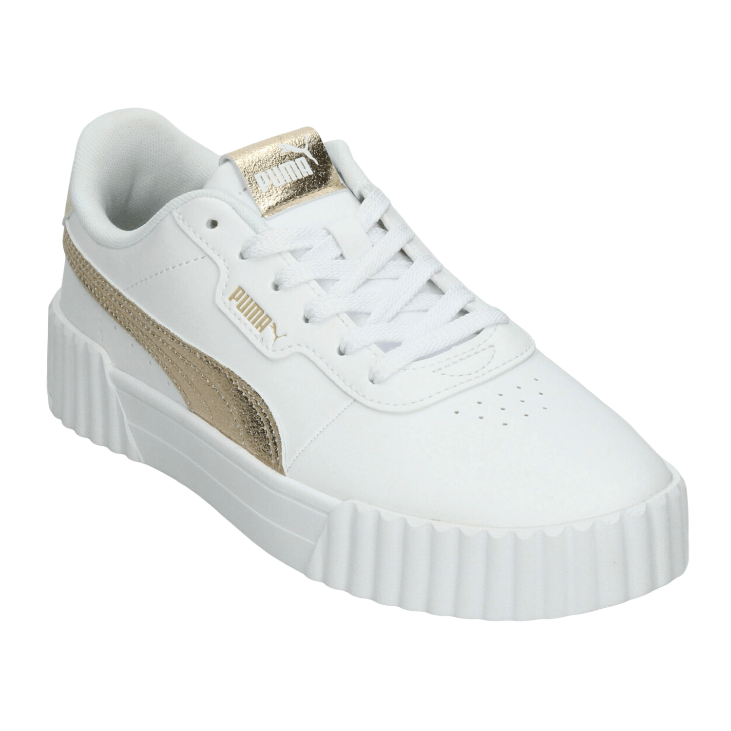Tenis Puma Carina 3.0 Dama Casual Blanco Dorado Mujer — imagen 4