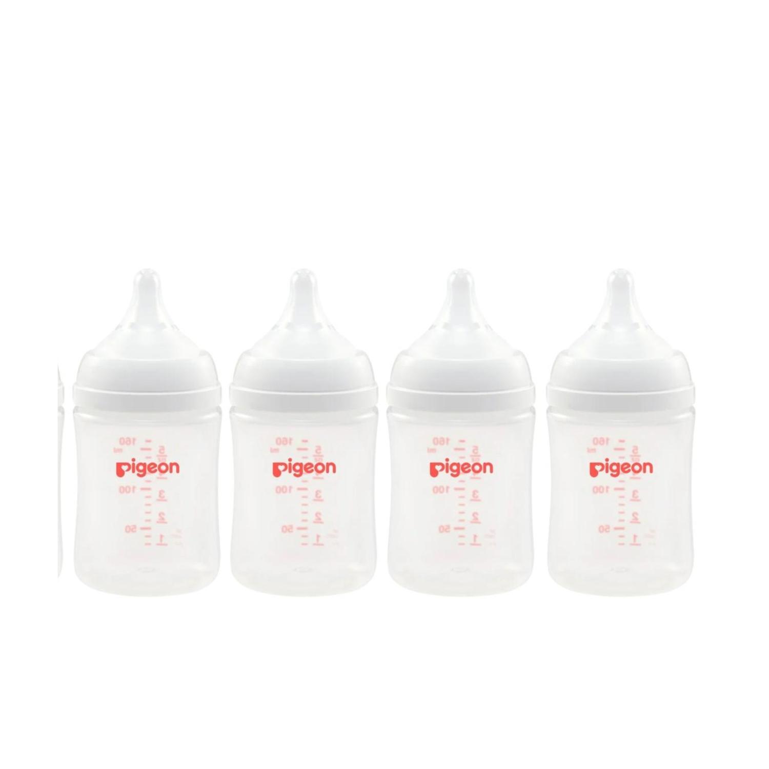 Pack 4 Biberones Pigeon Softouch 160ml/5oz Anticolicos 0m — imagen 1