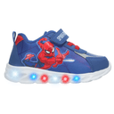 Tenis Marvel Spiderman Niño Casual Led Azul Infantil T18-22