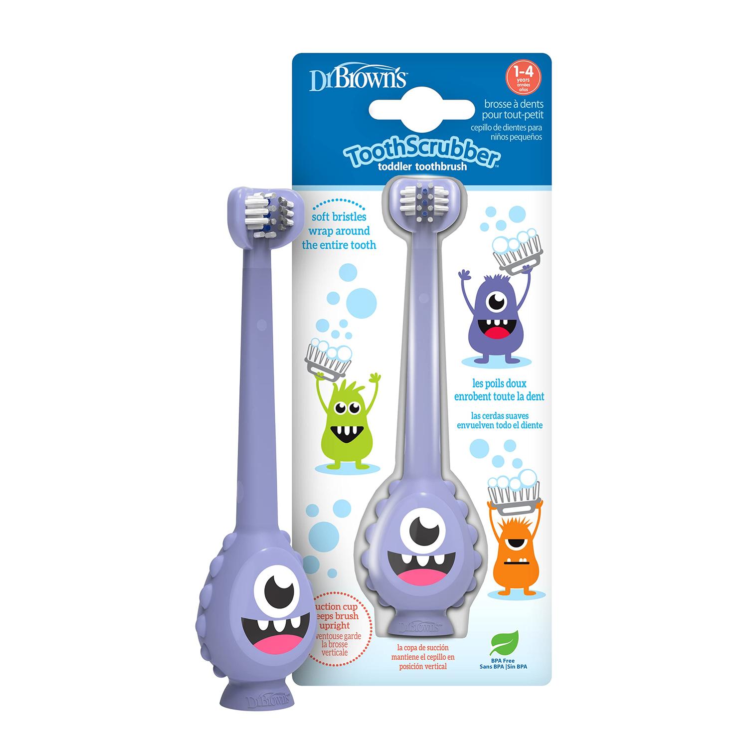 Cepillo de Dientes para Bebé Dr. Brown's ToothScrubber Monstruo Morado 1-4 Años — imagen 1