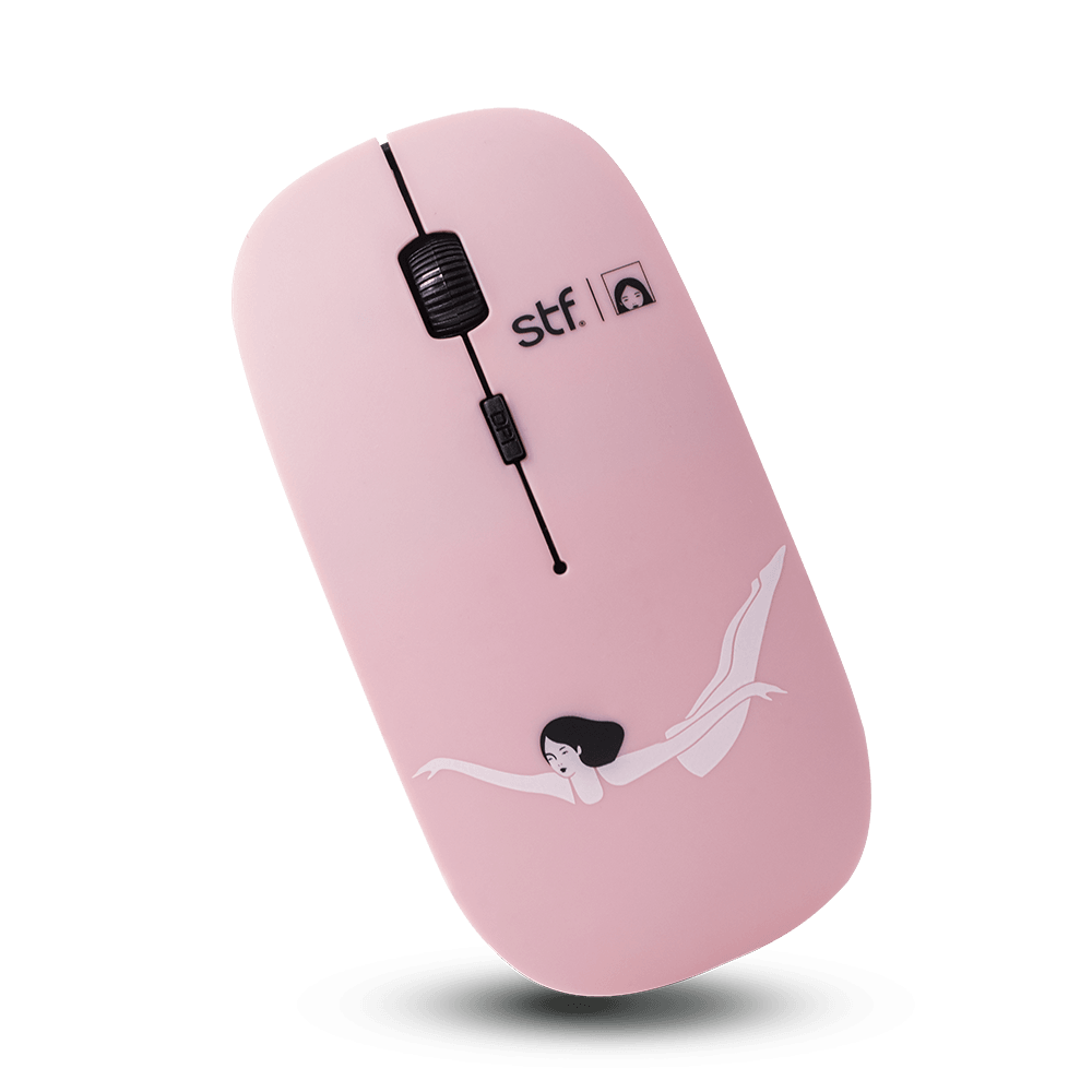Kit Audífonos, mouse y mousepad STF Mariana Motoko 3 en 1 para computadora rosa — imagen 4