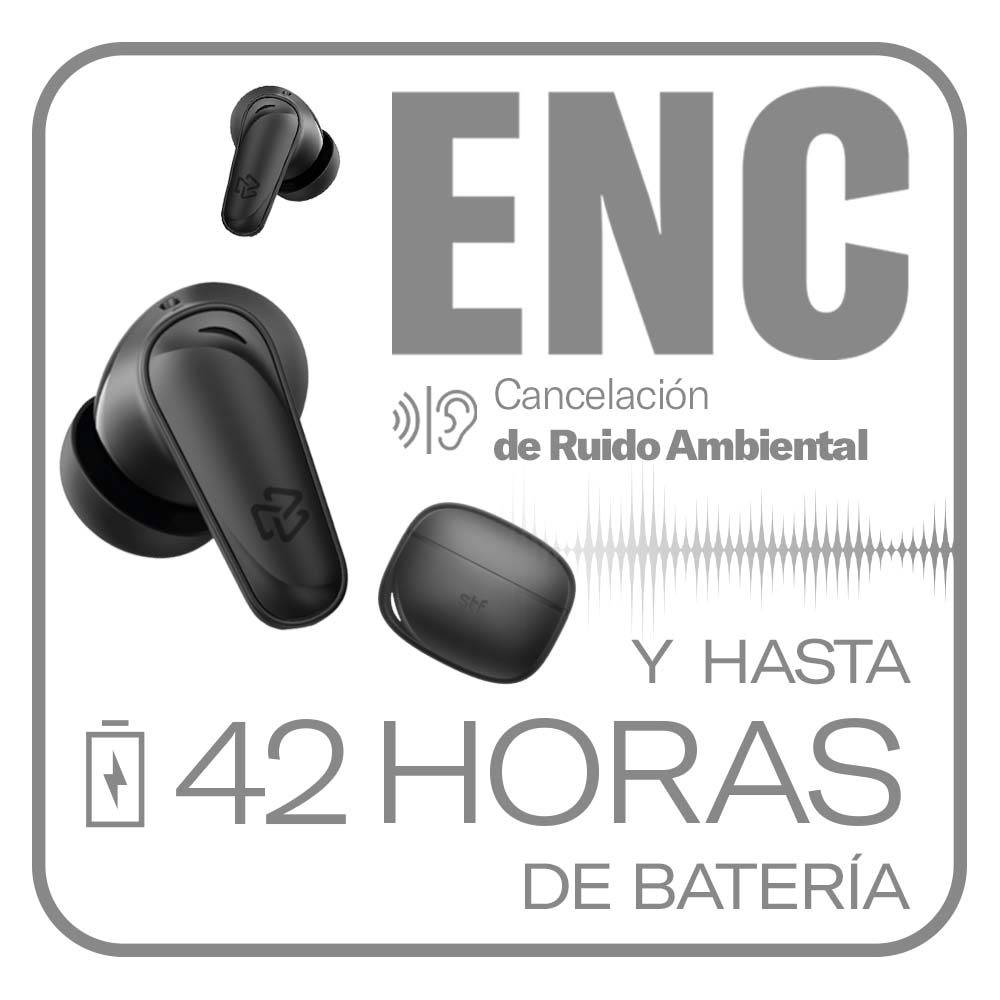 Audífonos Inalámbricos Tws One STF 42hrs Uso ENC 4 Micrófonos Protección IPX4 Vino — imagen 10