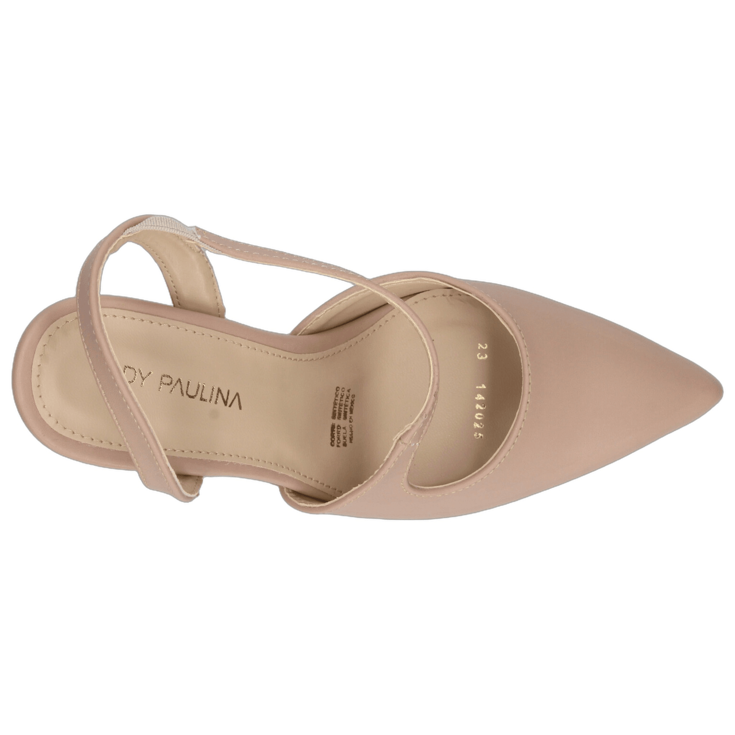 Zapatillas Paulina Dama Formal Tacón Puntiagudo Nude Mujer — imagen 8