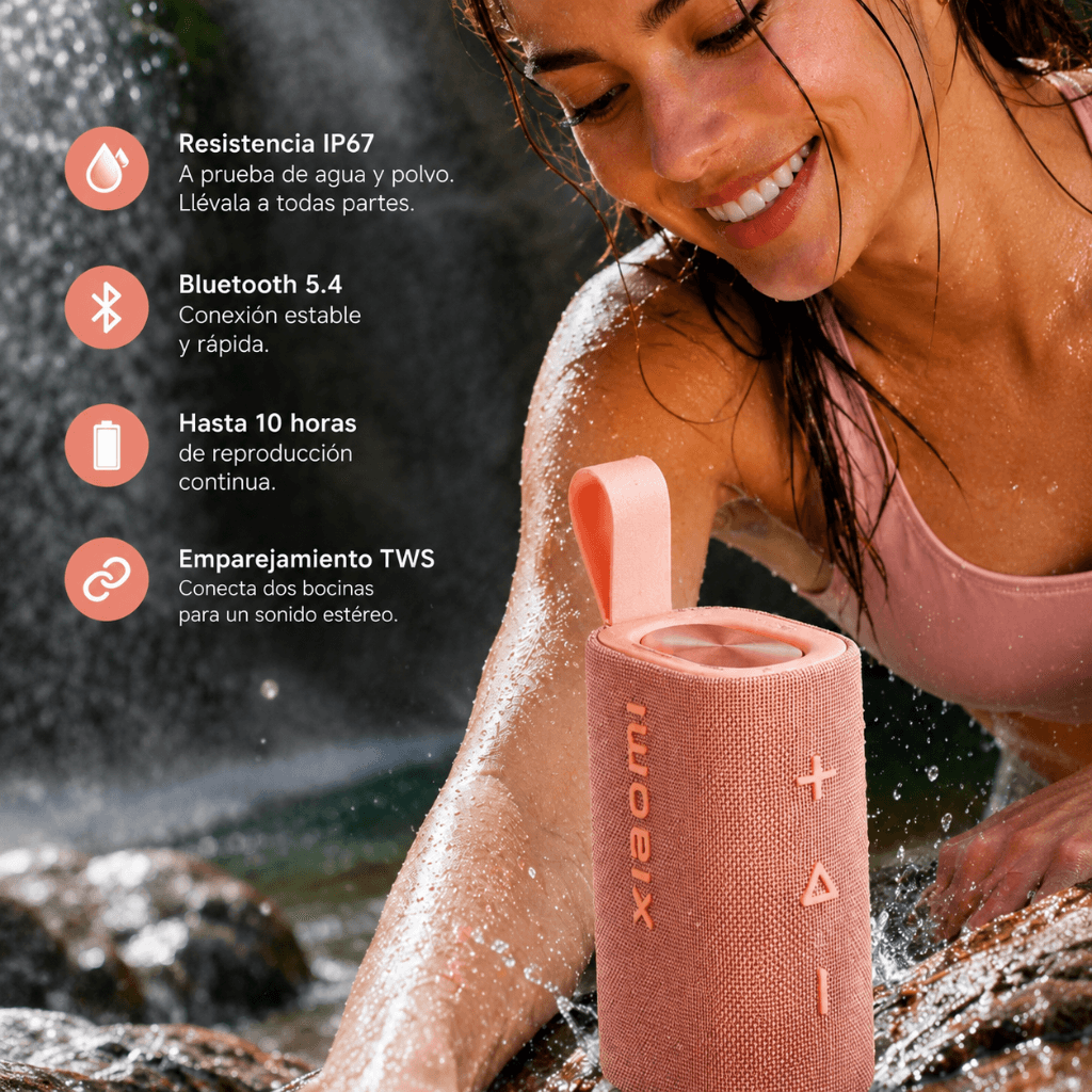 BOCINA XIAOMI SOUND POCKET (ROSA) + SMARTWATCH FUTUREM DW01 (DORADA) Y POWERBANK G-TIDE P1 (BLANCA) — imagen 9