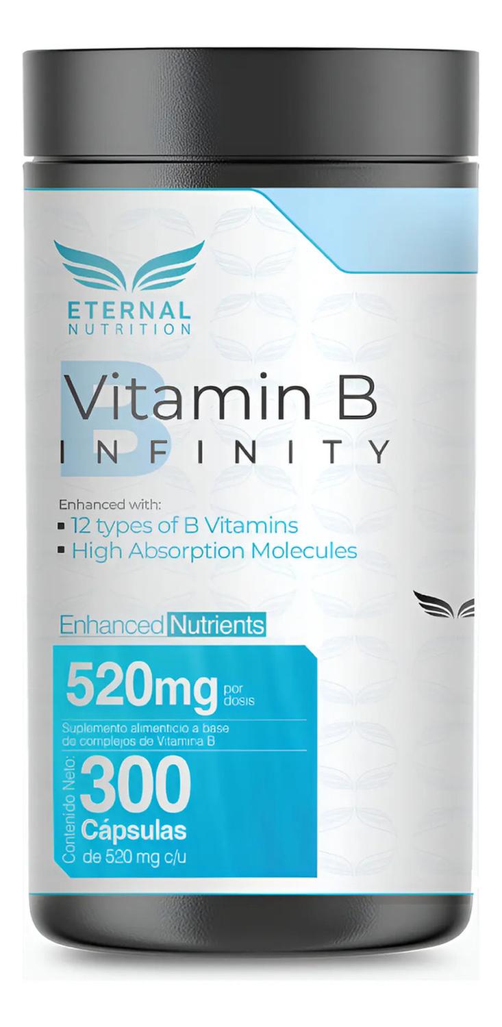 Infinity: Complejo B Elevado, 11 Formas Bioactivas de B1, B2, B3, B6, B9 Folato, B12, 300 Cápsulas — imagen 1