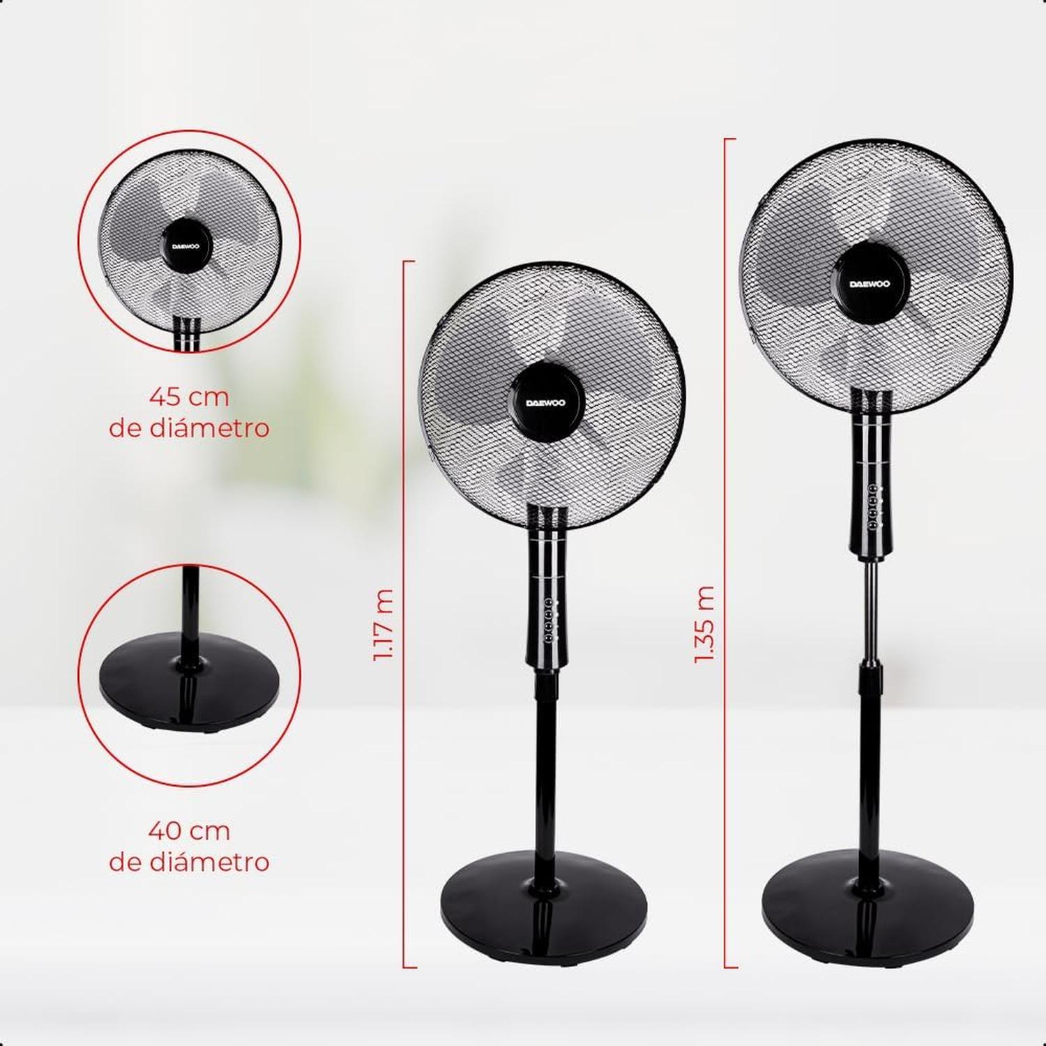Ventilador Pedestal Daewoo 16" Oscilante Control Remoto — imagen 5