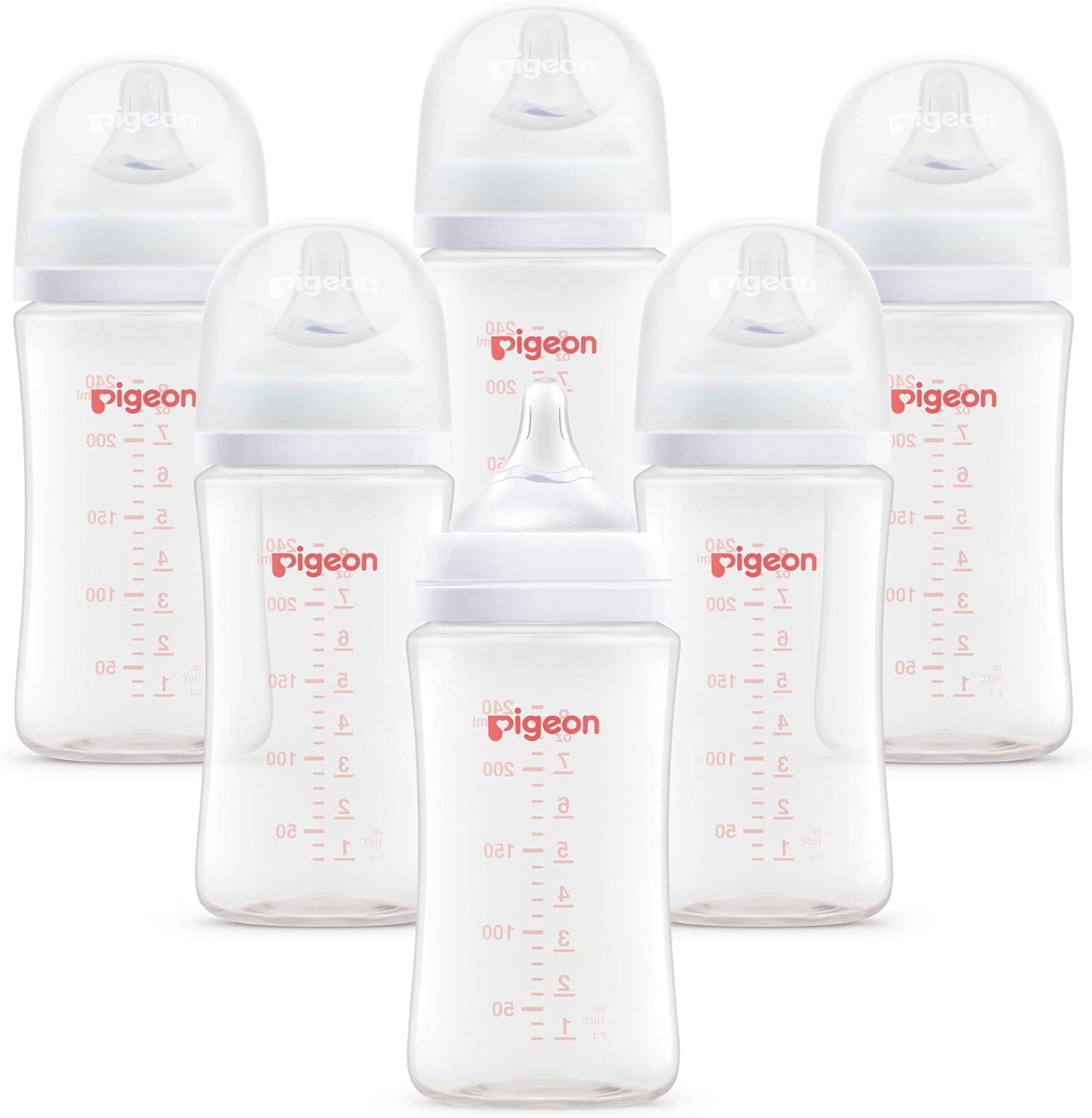 Pack 6 Biberones Pigeon Softouch 240ml/8oz Anticolicos 3m+ — imagen 1