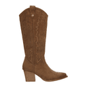 Bota Xti Dama Vaquera Casual Pedrería Larga Café Mujer
