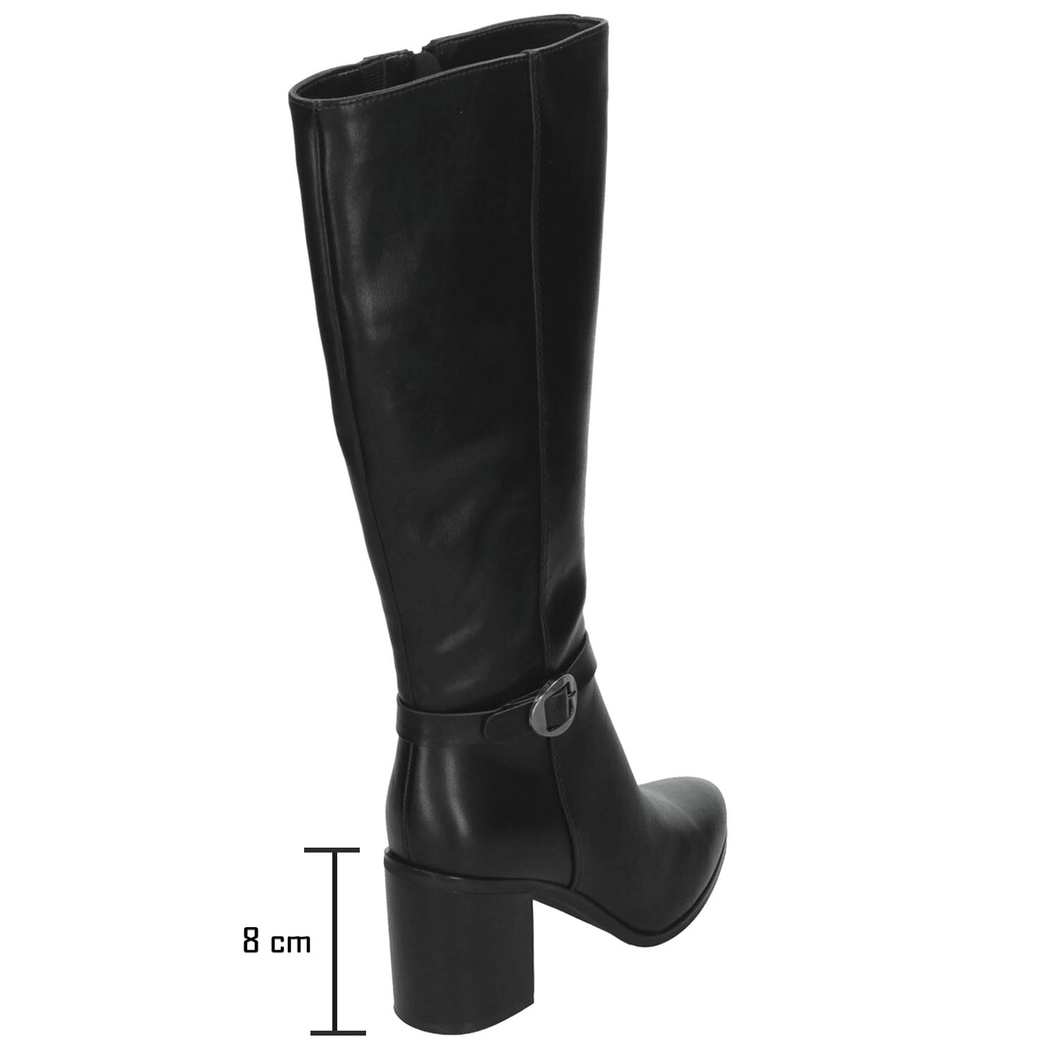 Bota Berlin Dama Casual Larga Tacón Elegantes Negro Mujer — imagen 3