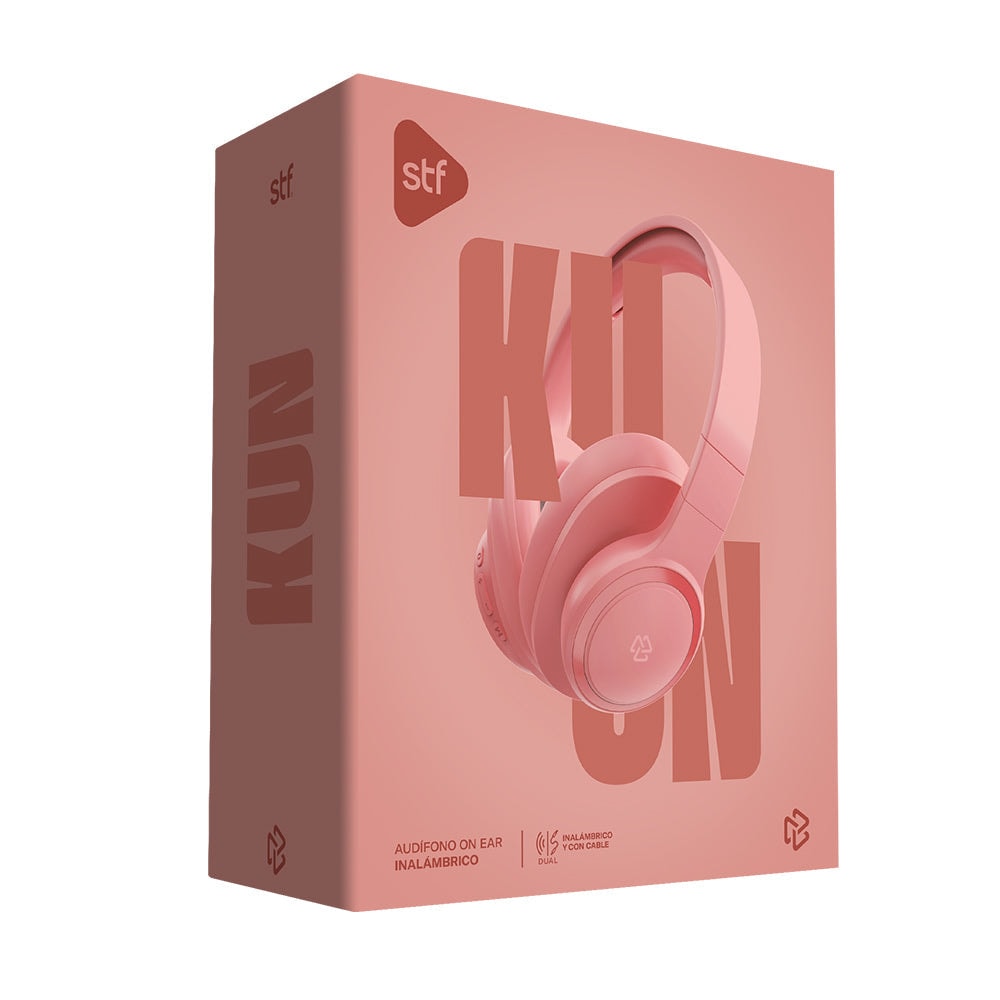Audífonos inalámbricos On Ear Kun STF 7hrs Uso Rosa — imagen 8