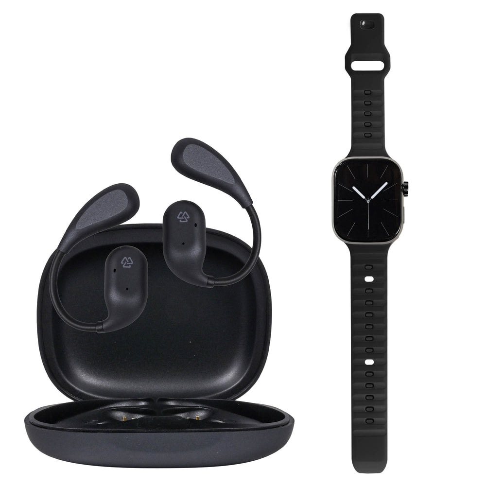 Kronos Train Pack STF: Smartwatch 2" + Audífonos Inalámbricos OWS, resistentes al agua, negro — imagen 4