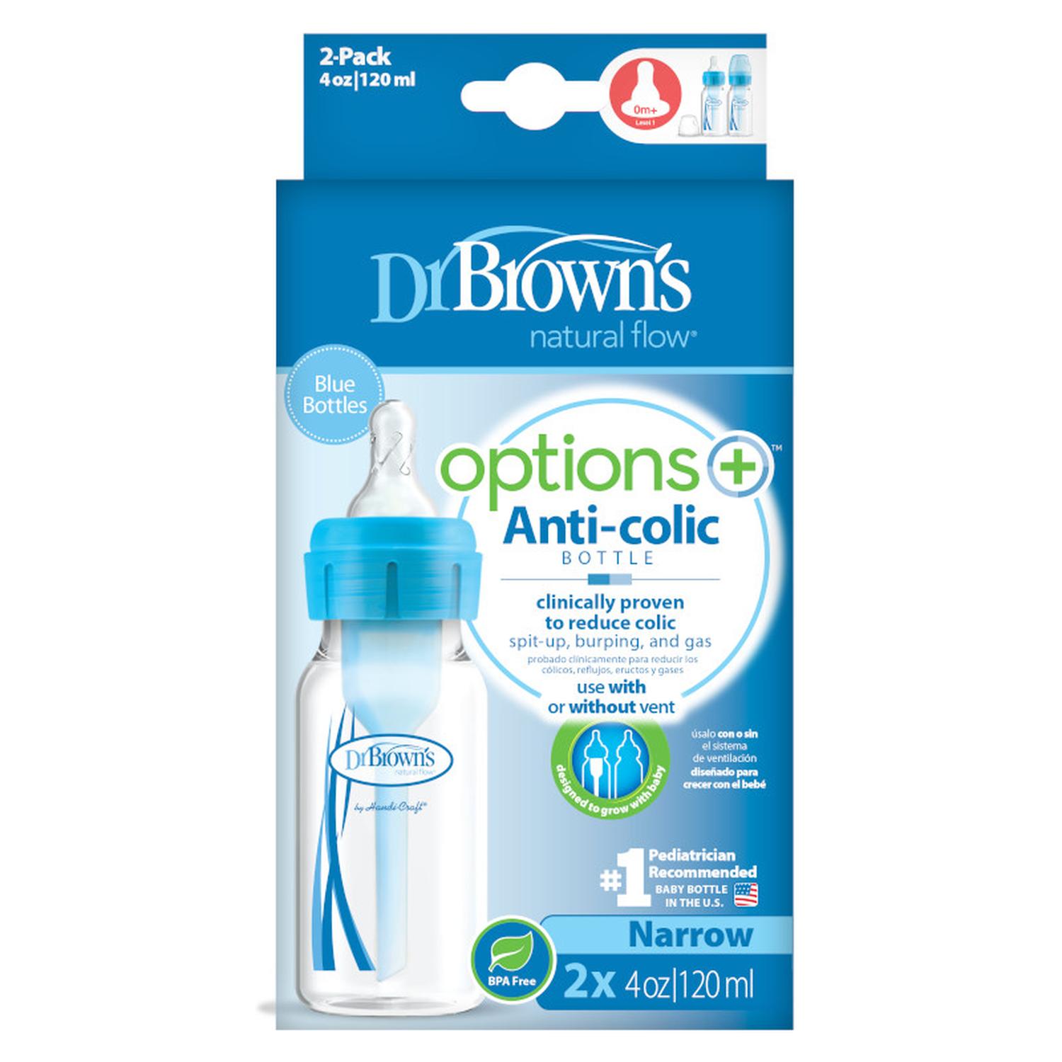 Biberones Dr Browns Options Estandar 2 Piezas 120ml/4oz 0m+ Color Azul — imagen 6