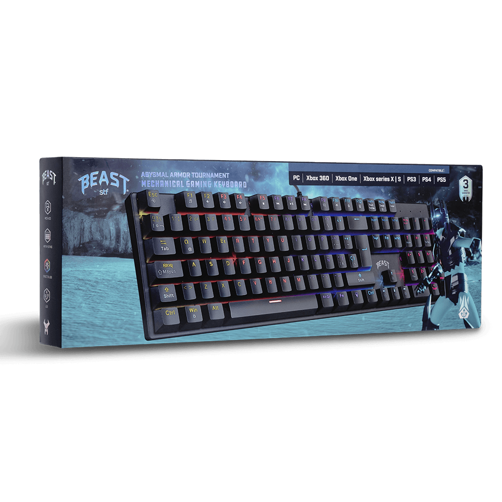 Teclado gamer STF Beast Abysmal armor tournament mecanico con luz — imagen 4