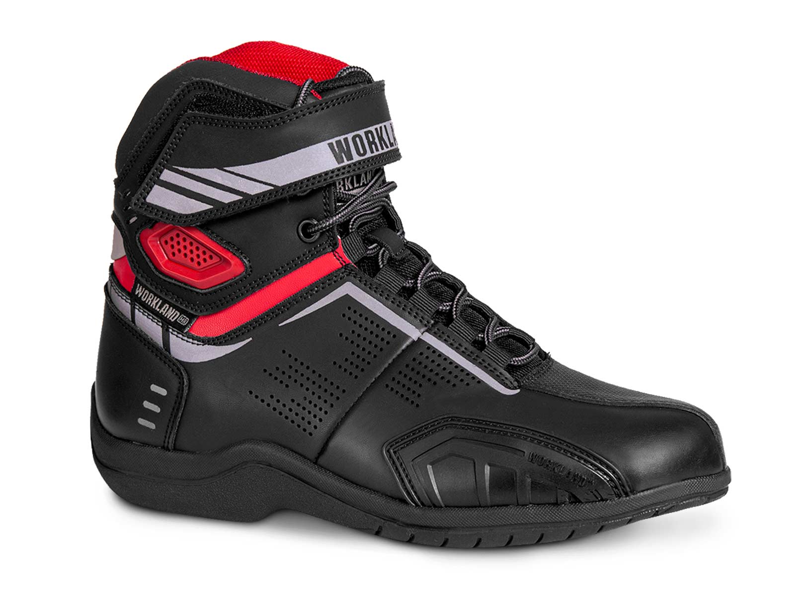 Bota Motociclista Hombre Moto Biker Wkl 80016 Negro Rojo — imagen 9