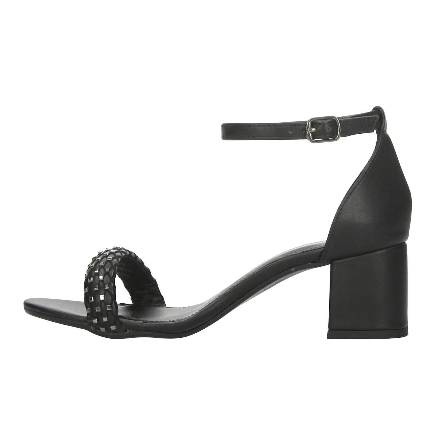 Sandalias Paulina Dama Fiesta Tacón Hebilla Negro Mujer — imagen 5