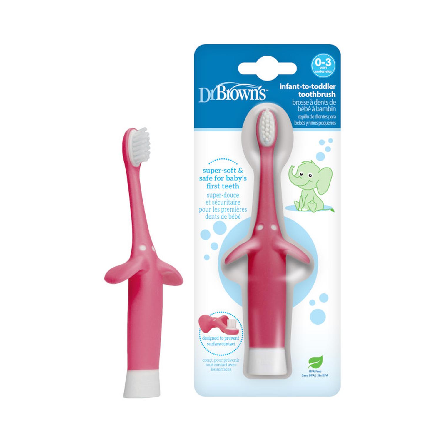 Dr Brown´s Cepillo De Dientes Para Bebé 0-3 Años Elefante Rosa — imagen 9