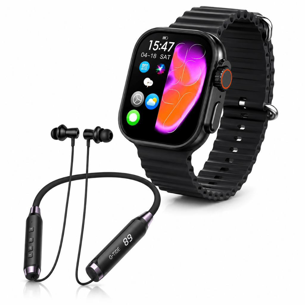 AUDIFONOS G-TIDE EG22 (NEGRO) + SMARTWATCH MICROWEAR U5 — image 2