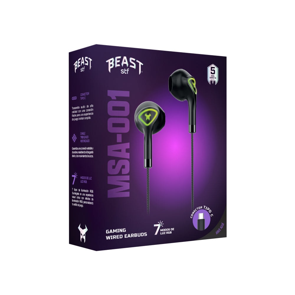 Audífonos Gamer Alámbricos In Ear STF Beast MSA-001: Videojuegos, Micrófono, 7 modos Luz — imagen 13