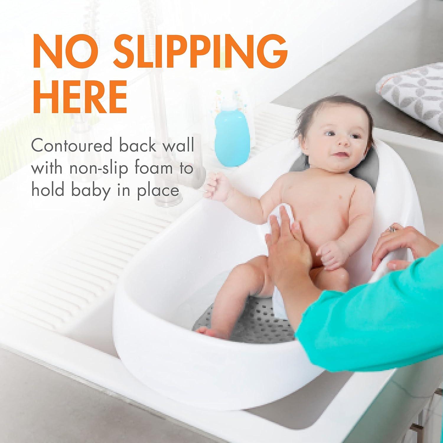 Bañera Bebé Boon Soak Gris Ergonómica Ajustable — imagen 4