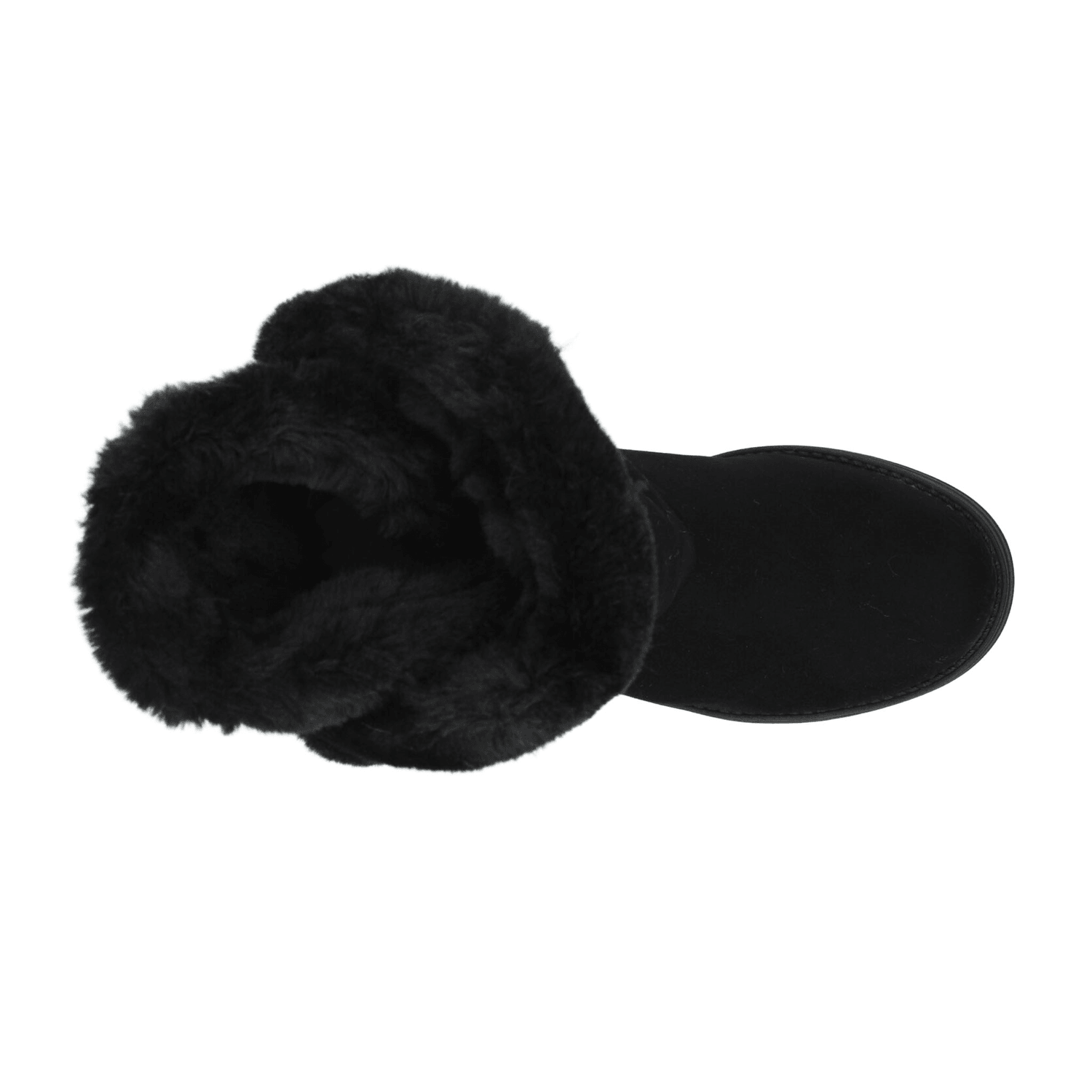 Bota Rojo Cereza Dama Negro Invierno Larga Peluche Casual Mujer — imagen 9