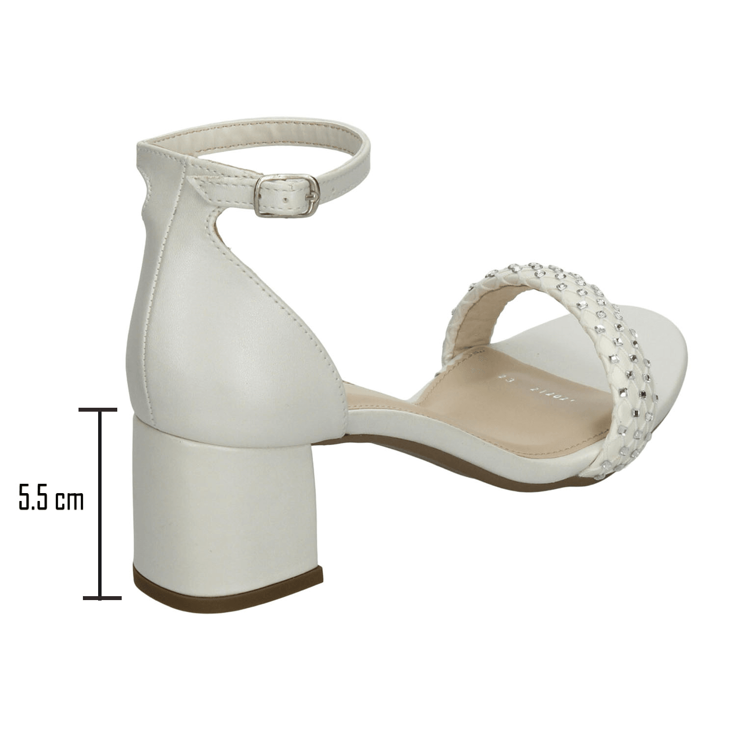Sandalias Paulina Dama Fiesta Tacón Blanco Mujer — imagen 3