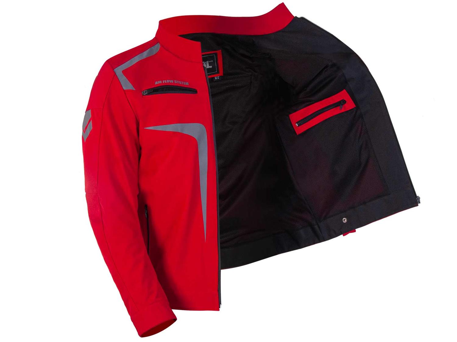 Chamarra moto hombre biker impermeable proteccion WKL 64-ROJ — imagen 4