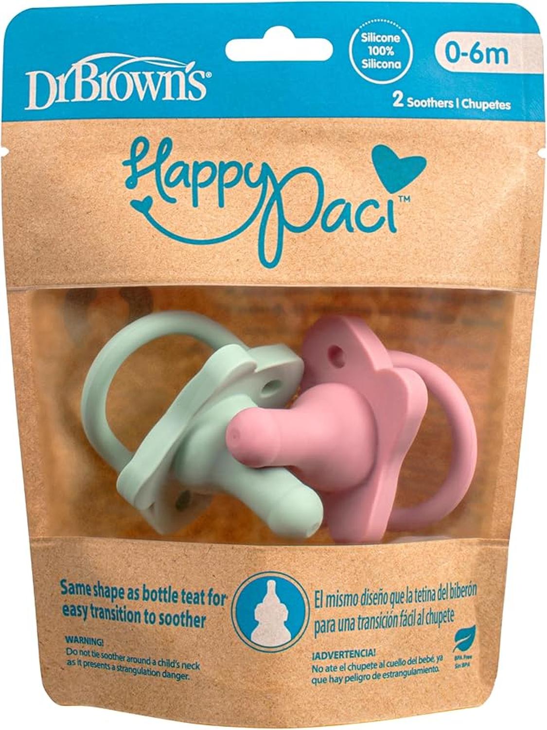 Pack Dr Brown's 2 Biberones Options+ Standard 4oz Y 2 Chupones Happy Paci Rosa — imagen 3