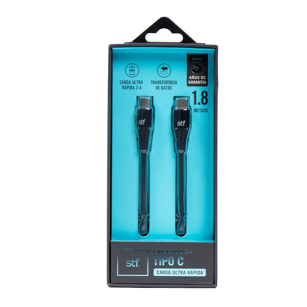 Cable Tipo C a Tipo C 1.8m Carga Ultra Rápida 3A Transferencia Datos — imagen 5