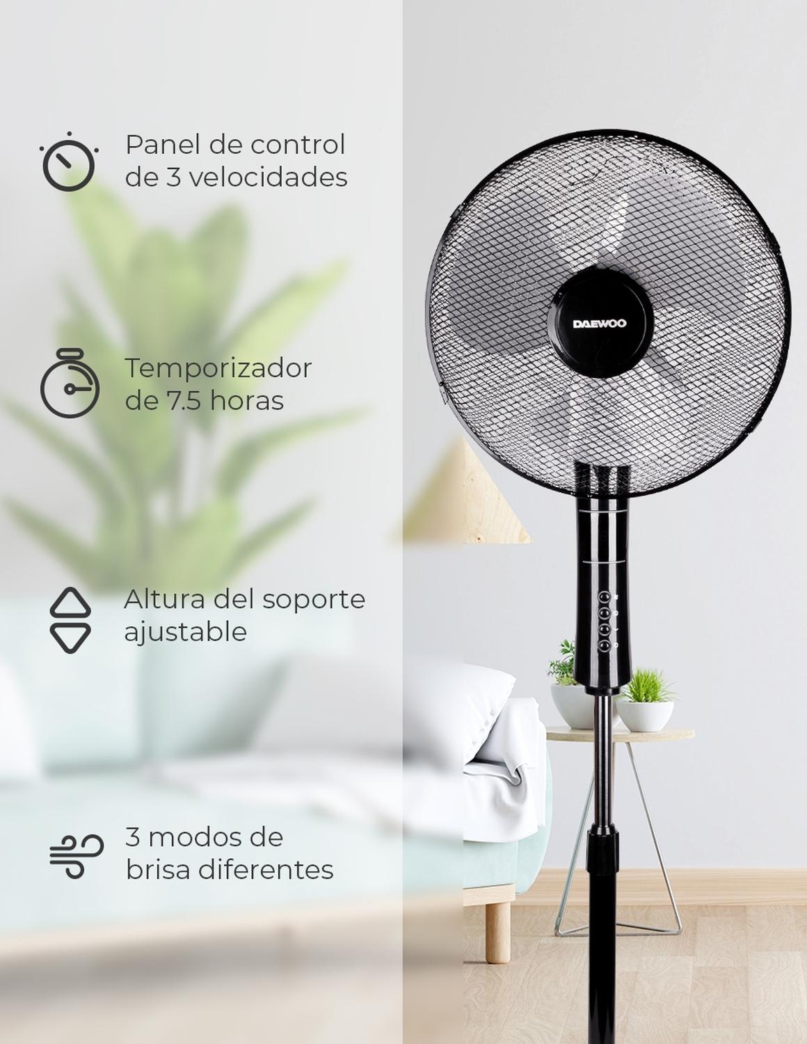 VENTILADOR PEDESTAL DAEWOO DL-1689A DE 16 PUL CONTROL — imagen 3