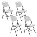 Silla Plegable Cuory HG-086 Blanca Plástico Reforzado Paquete de 4