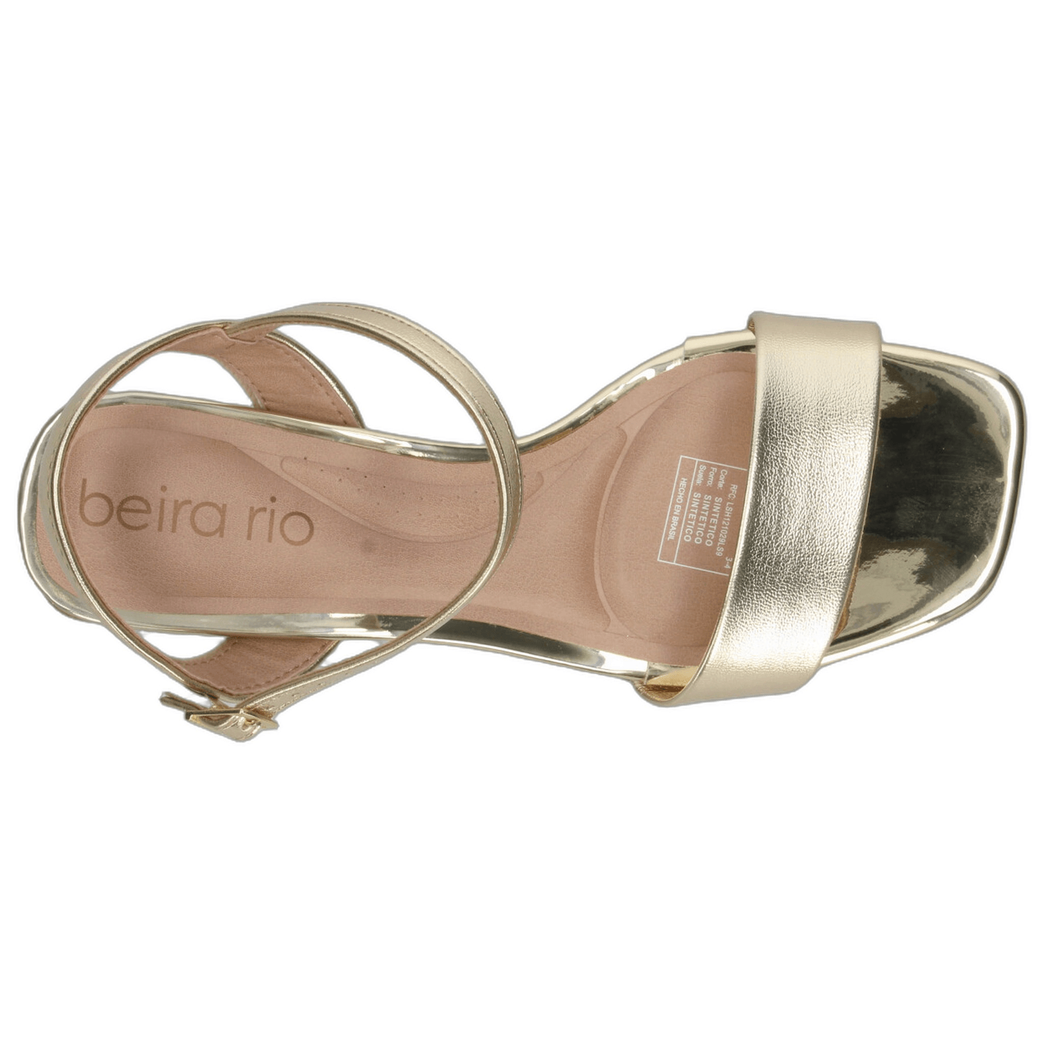 Sandalias Beira Rio Dama Fiesta Dorado Mujer — imagen 8