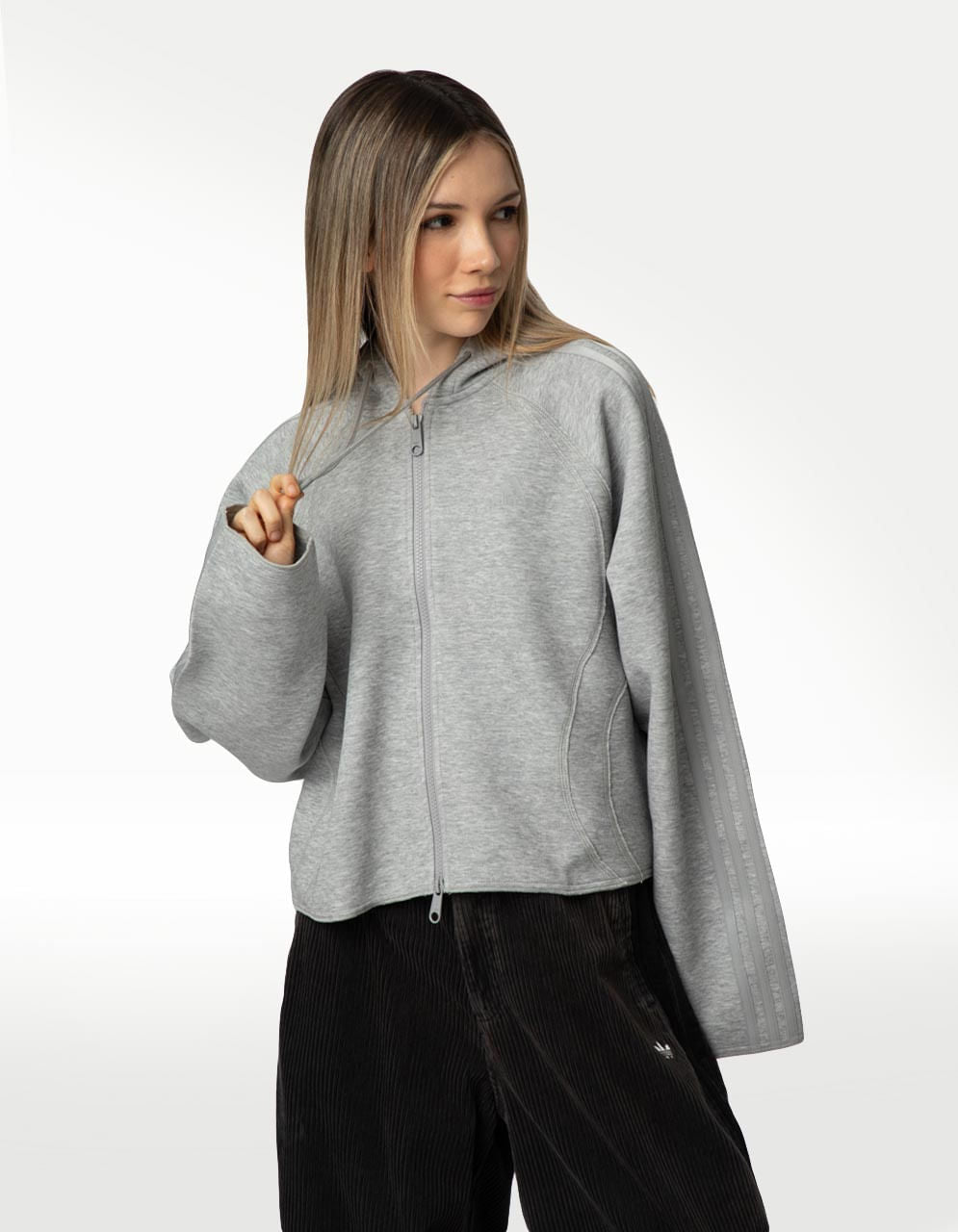 Sudadera Adidas Teamgeist ZP HD Gris - Mujer — imagen 2