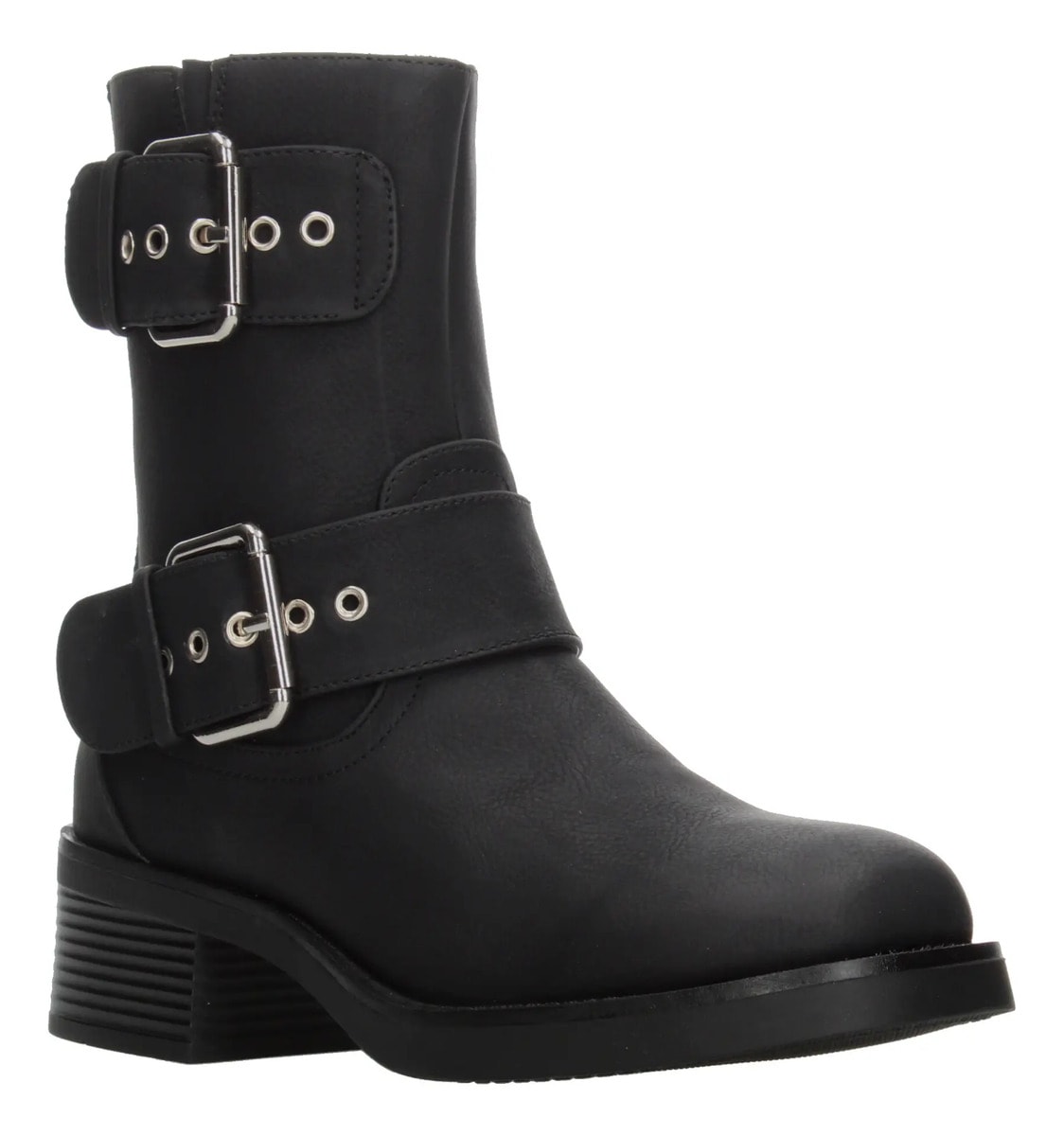 Botines Berlin Dama Doble Hebilla Tacón Negro Mujer — imagen 11