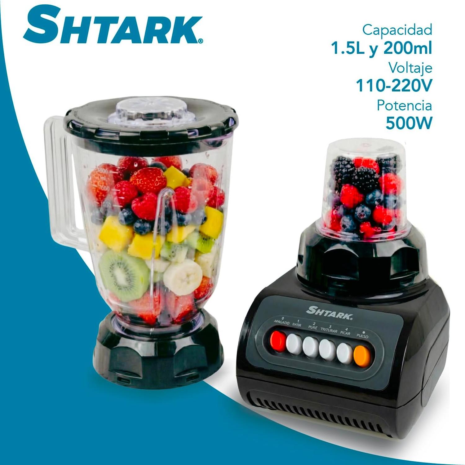 Licuadora Shtark 500W 1.5L con Vaso y Molinillo Negro — imagen 5