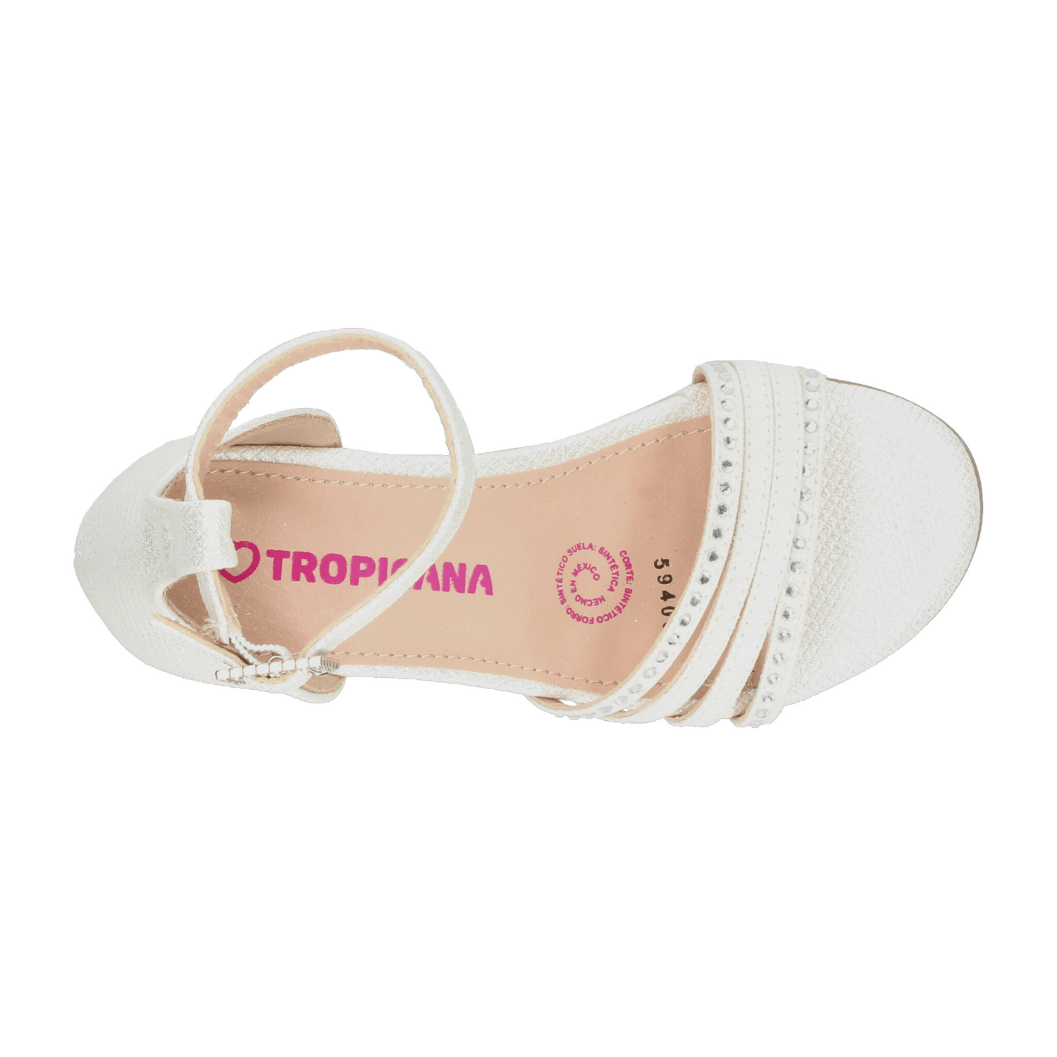Sandalias Tropicana Niña Casual Tacón 4cm Blanco Juvenil T22-26 — imagen 8