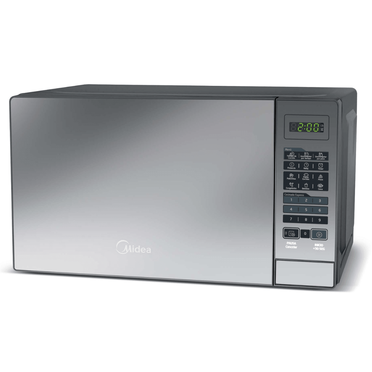 Microondas Midea Gourmet 0.7 Pies 1050W Espejo Gris — imagen 2
