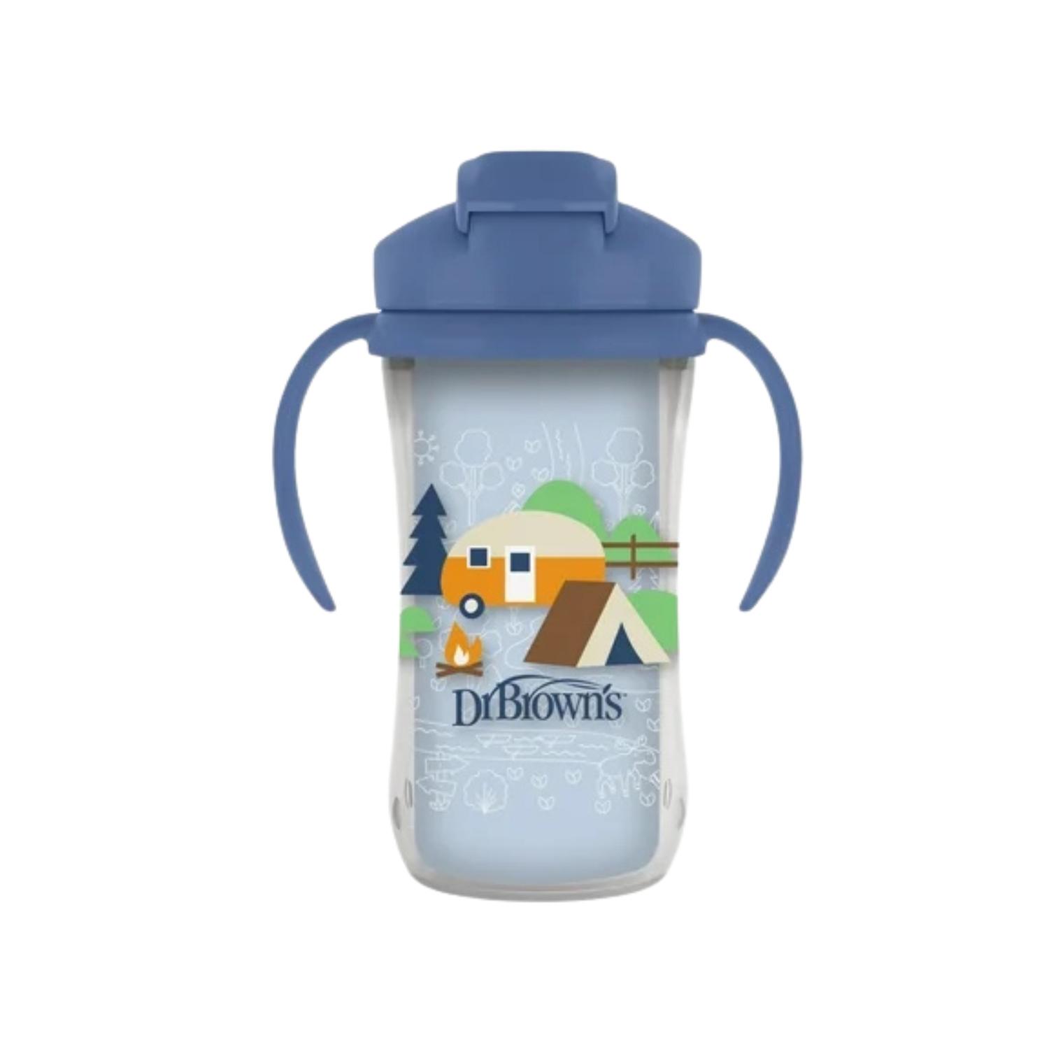 Dr Brown's Vaso Térmico De 10 Oz Azul Con Popote 12m+ Dinosaurios — imagen 1