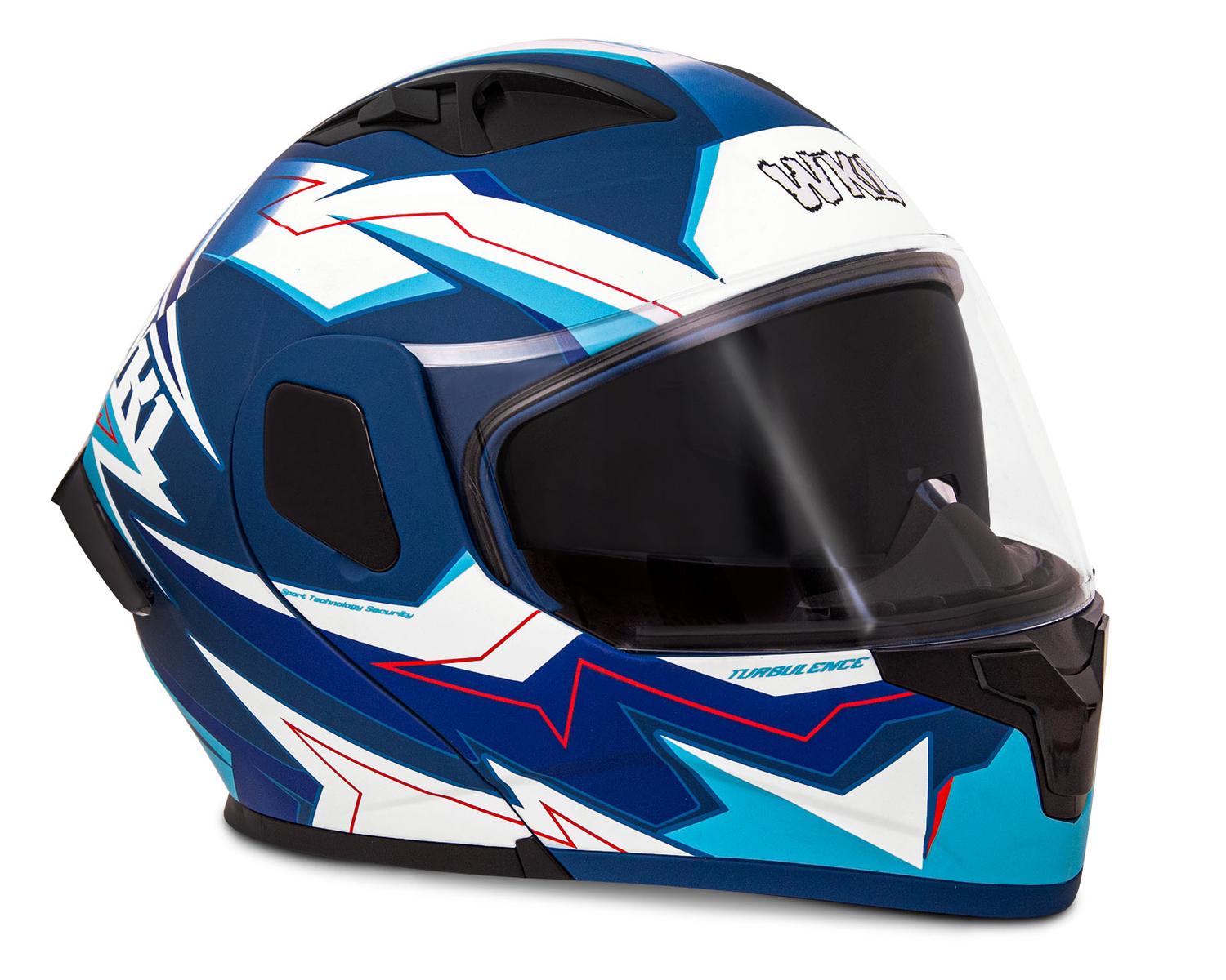 Casco WKL Motocicleta Dot Abatible CH-103 TURBO-AZUL — imagen 7