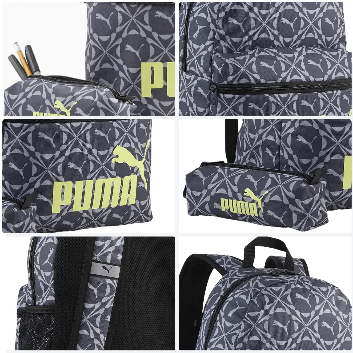 Mochila con lapicera Puma Phase Escolar Gris Unisex 20L — imagen 4